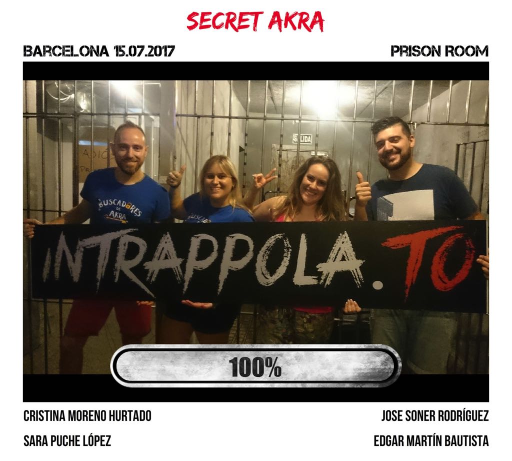 Il gruppo SECRET AKRA è fuggito dalla nostra escape room Prison Room