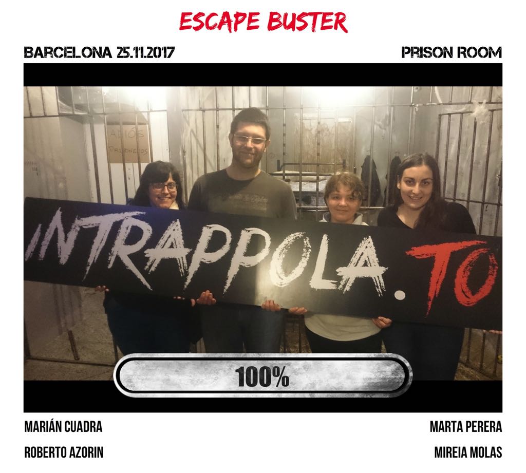 Il gruppo escape buster è fuggito dalla nostra escape room Prison Room