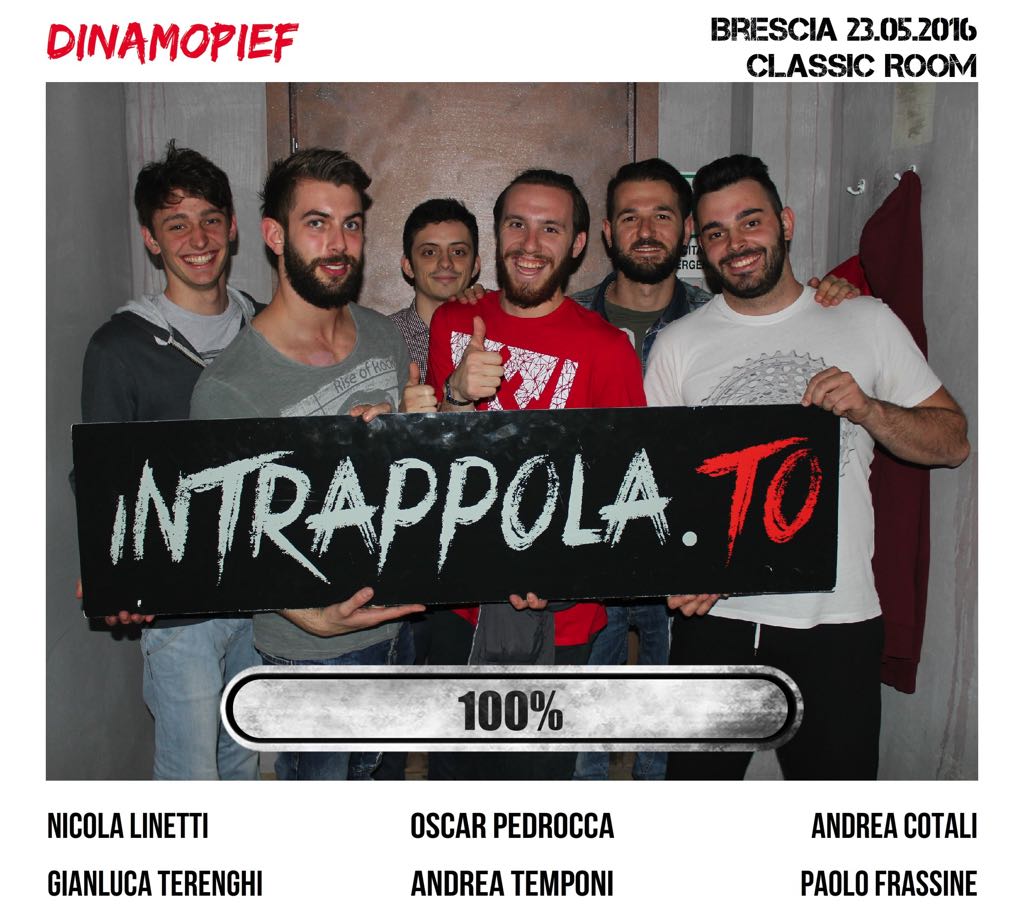 Il gruppo Dinamopief  è fuggito dalla nostra escape room Classic Room