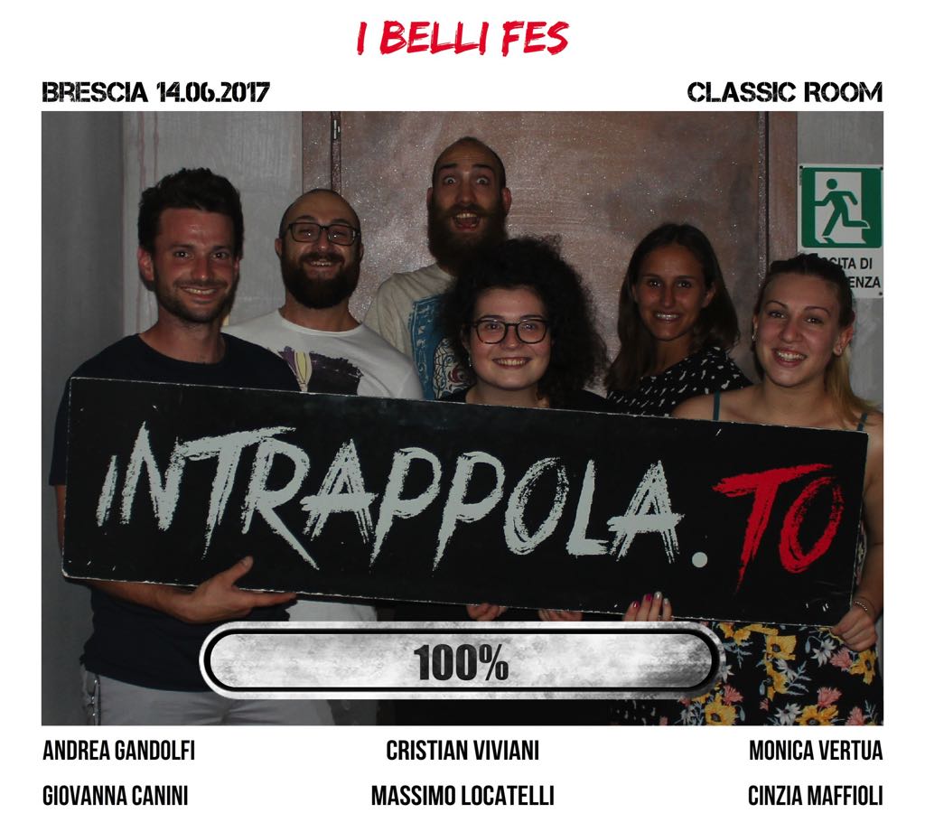 Il gruppo I Belli Fes è fuggito dalla nostra escape room Classic Room