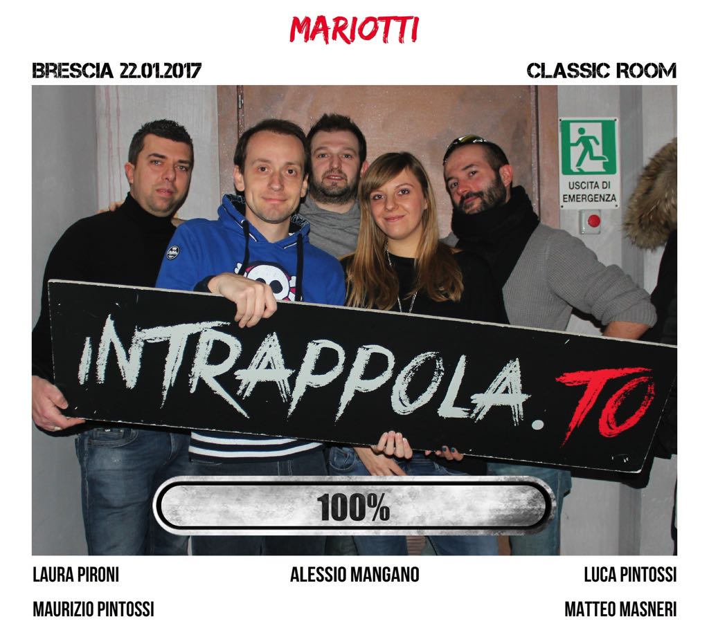Il gruppo Mariotti è fuggito dalla nostra escape room Classic Room