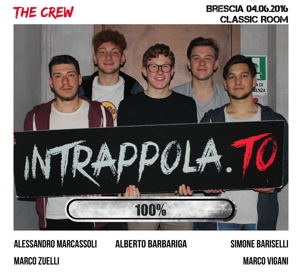 Il gruppo The Crew è fuggito dalla nostra escape room Classic Room