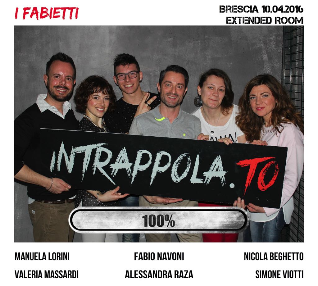 Il gruppo I Fabietti è fuggito dalla nostra escape room Extended Room