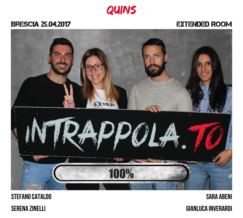 Il gruppo Quins è fuggito dalla nostra escape room Extended Room