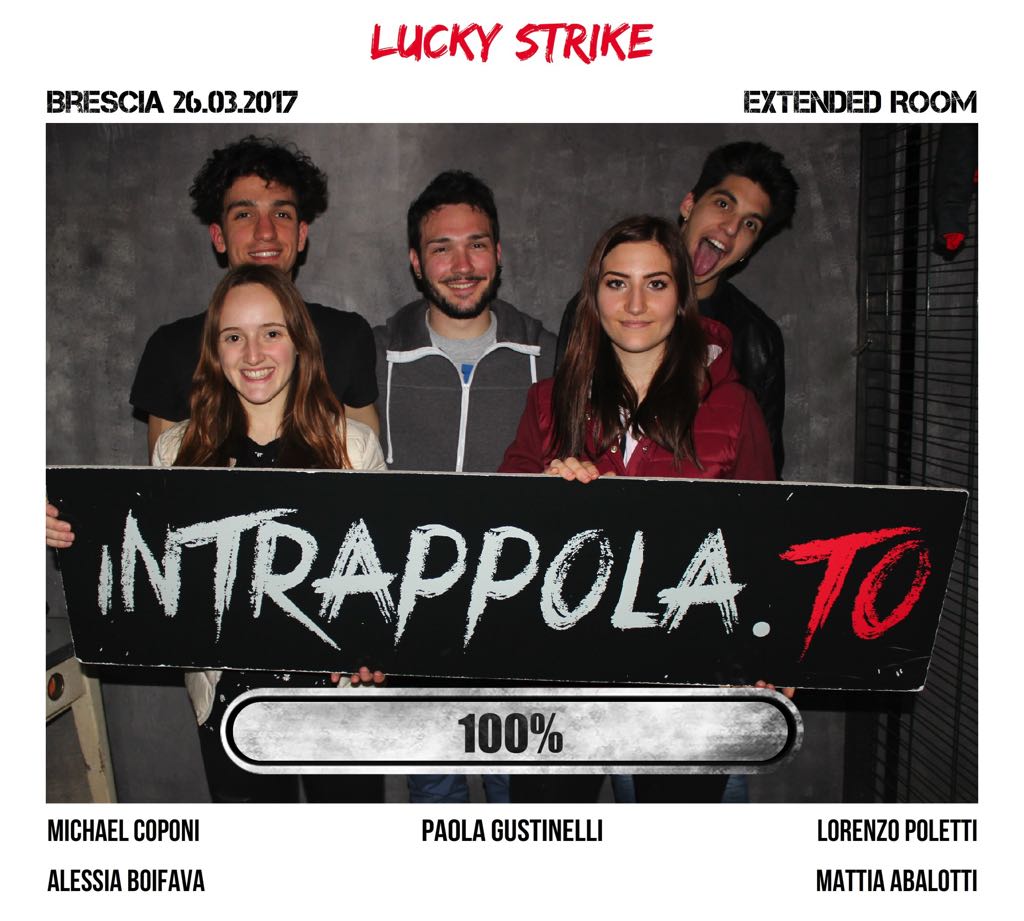 Il gruppo lucky strike è fuggito dalla nostra escape room Extended Room