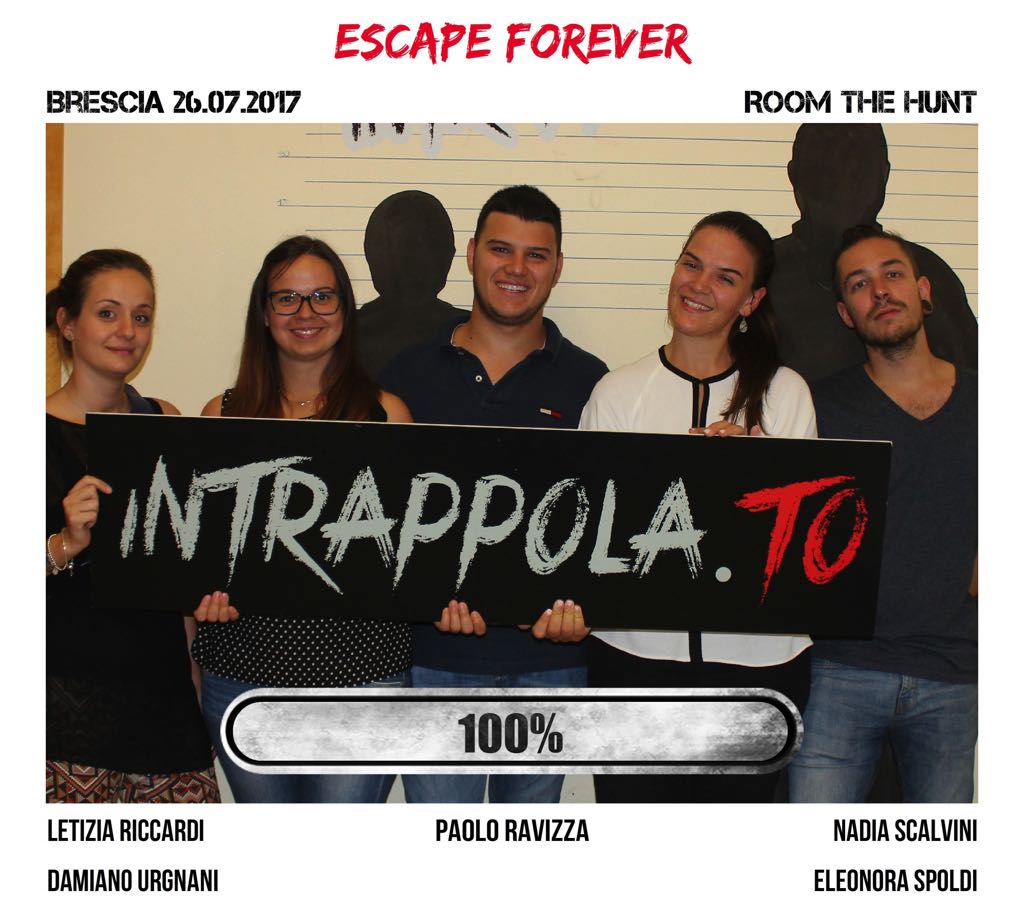Il gruppo Escape Forever è fuggito dalla nostra escape room Room The Hunt