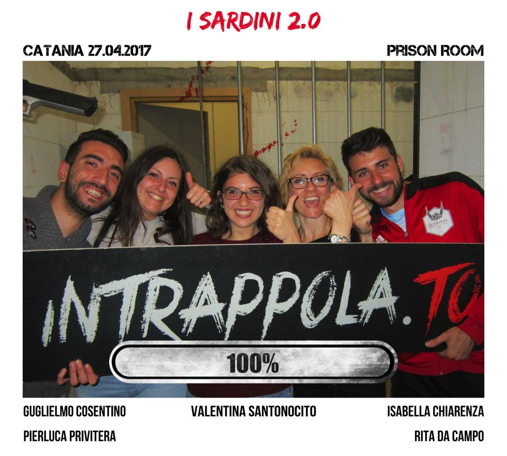 Il gruppo i sardini 2.0 è fuggito dalla nostra escape room Prison Room