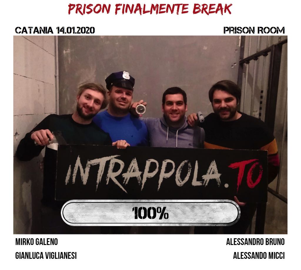 Il gruppo prison finalmente break è fuggito dalla nostra escape room Prison Room