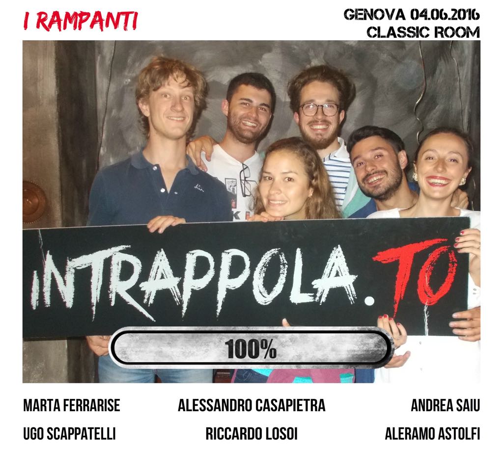 Il gruppo I rampanti è fuggito dalla nostra escape room 