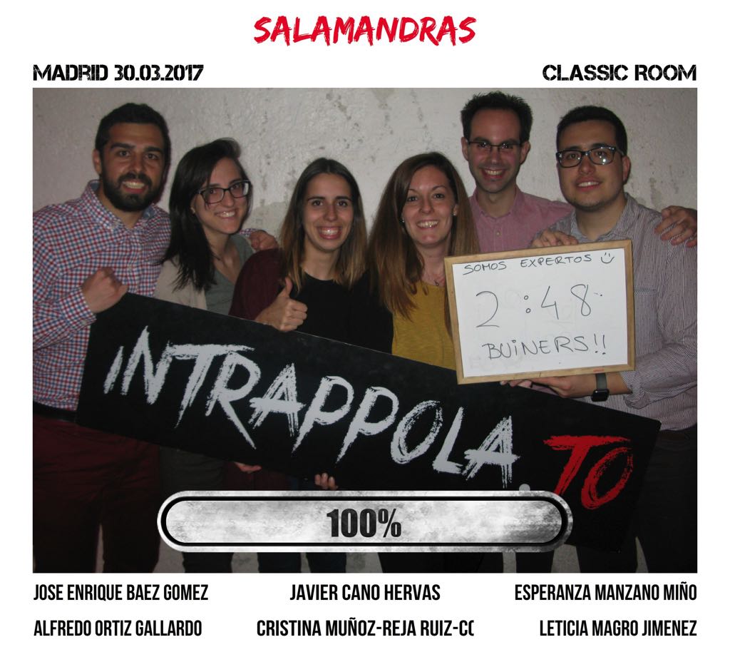 Il gruppo Salamandras è fuggito dalla nostra escape room Classic Room
