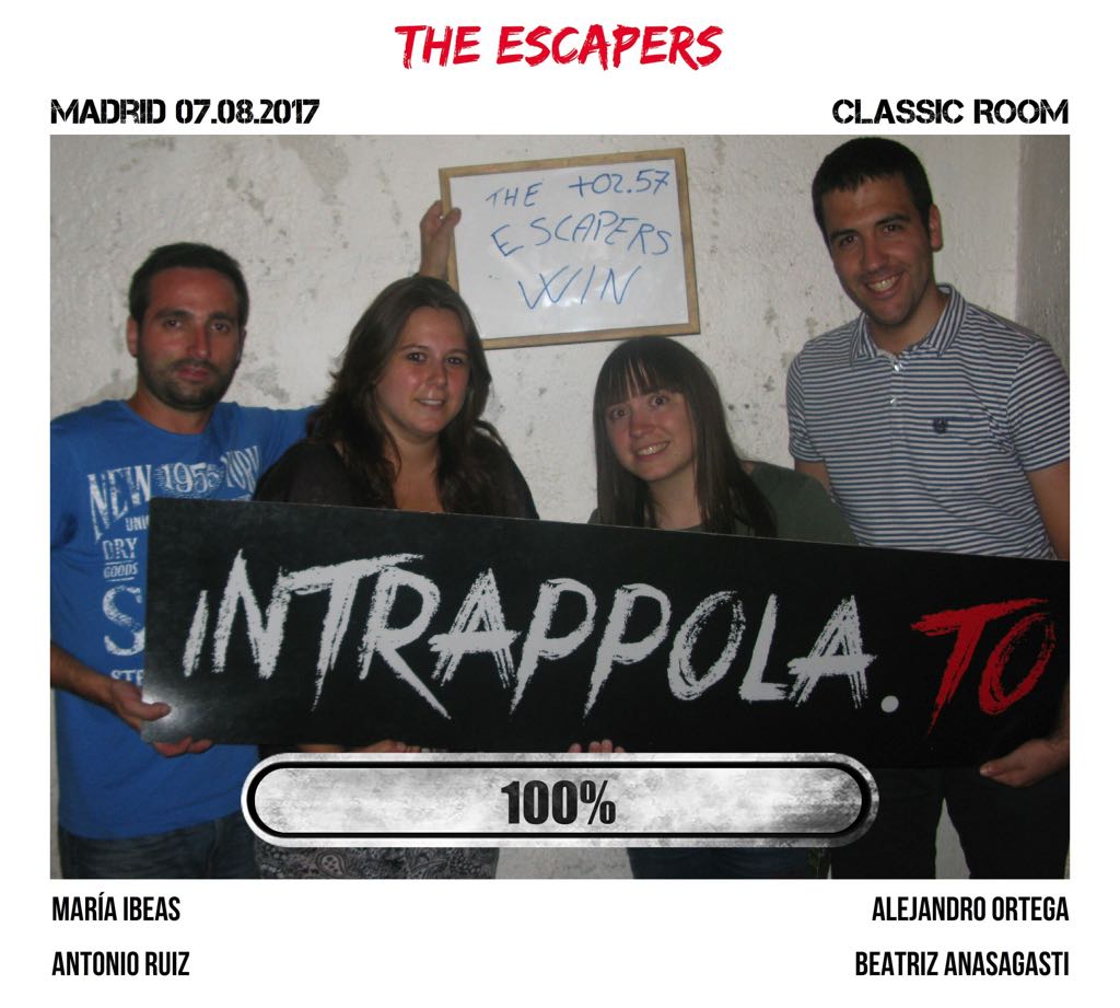 Il gruppo the escapers è fuggito dalla nostra escape room Classic Room