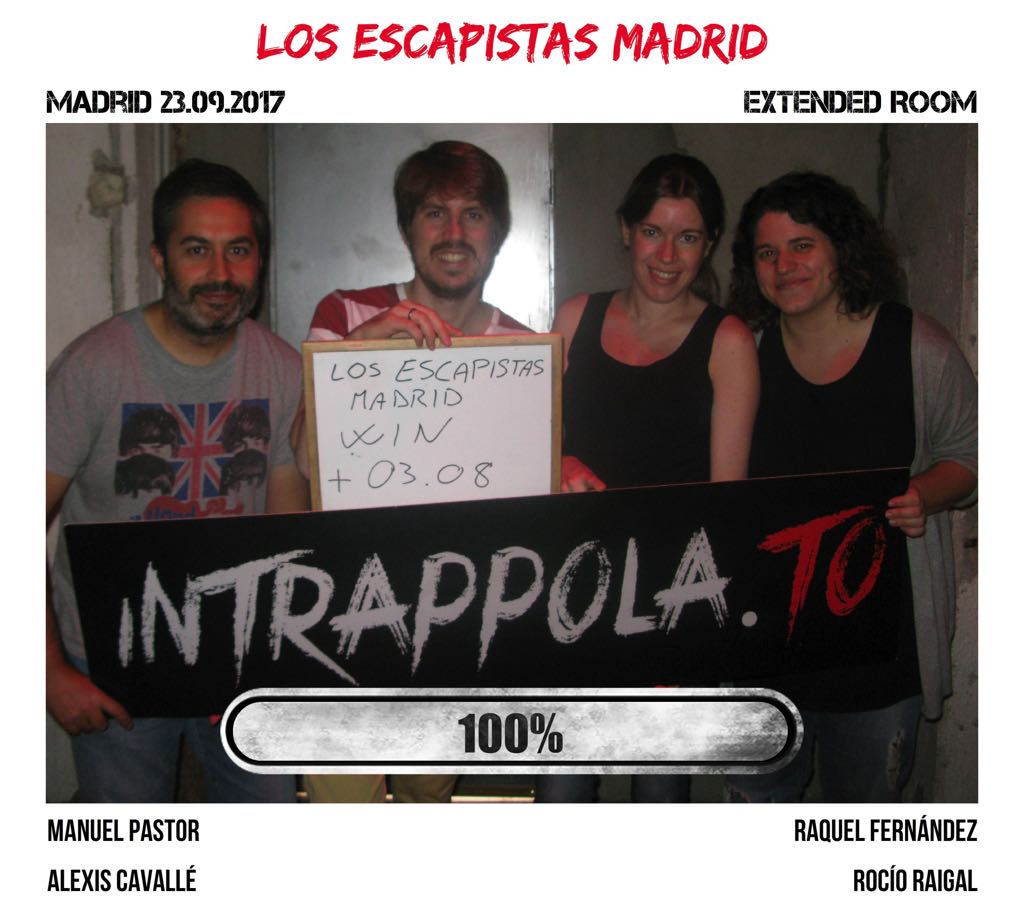 Il gruppo LOS ESCAPISTAS MADRID è fuggito dalla nostra escape room Extended Room