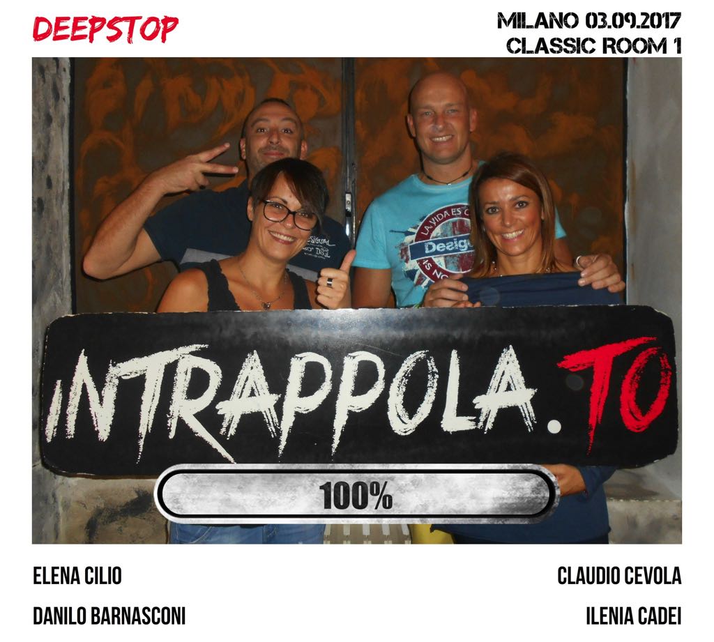Il gruppo DeepStop è fuggito dalla nostra escape room Classic Room