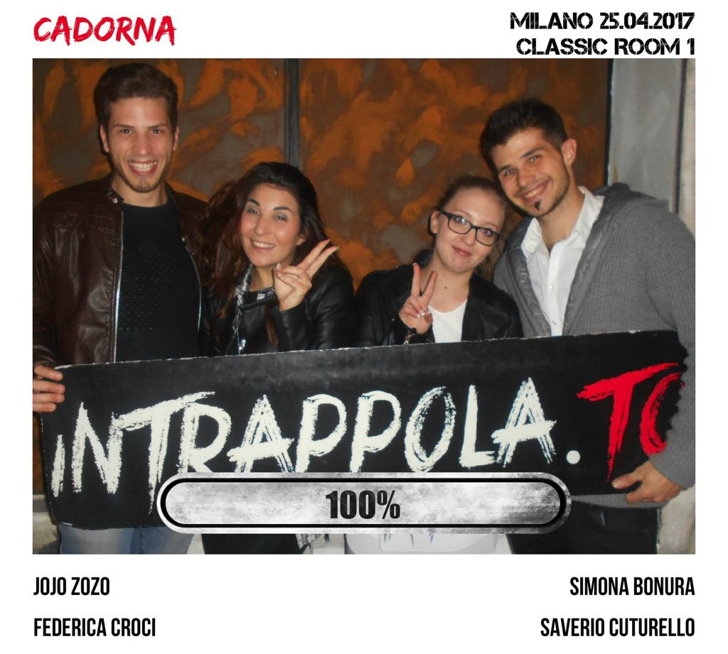 Il gruppo cadorna è fuggito dalla nostra escape room Classic Room