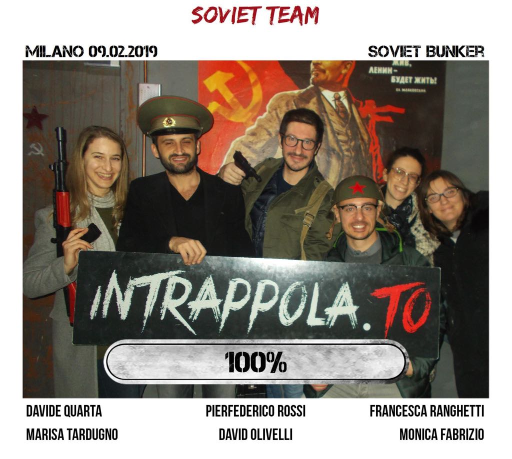 Il gruppo soviet team è fuggito dalla nostra escape room Soviet Bunker