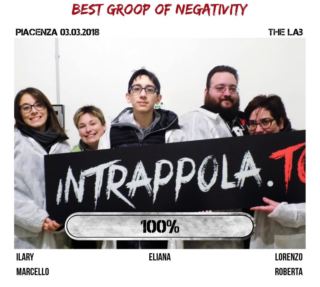 Il gruppo best groop of negativity è fuggito dalla nostra escape room The Lab