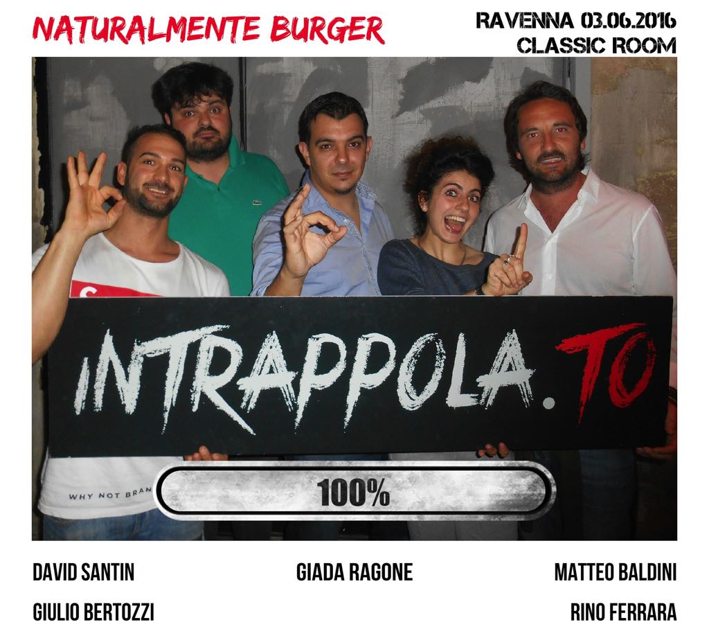 Il gruppo naturalmente burger è fuggito dalla nostra escape room Classic Room