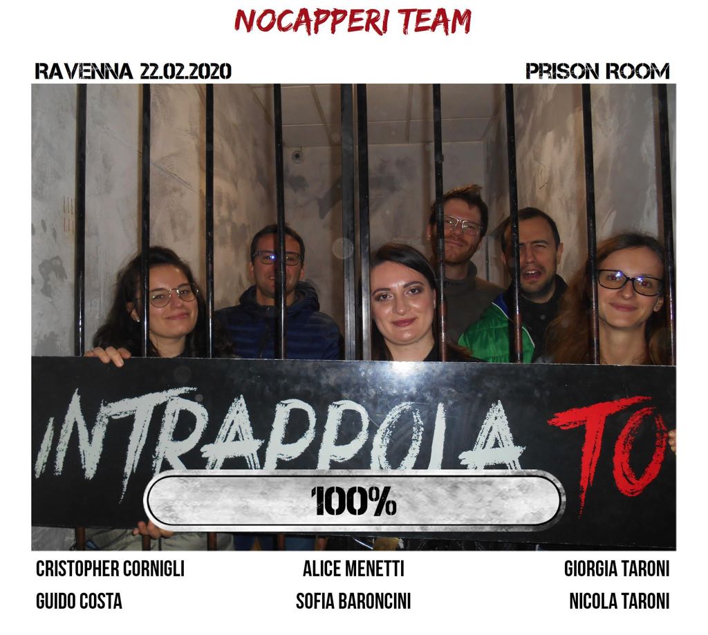 Il gruppo nocapperi team è fuggito dalla nostra escape room Prison Room