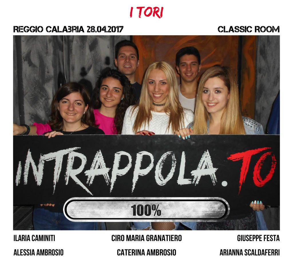 Il gruppo i tori è fuggito dalla nostra escape room Classic Room