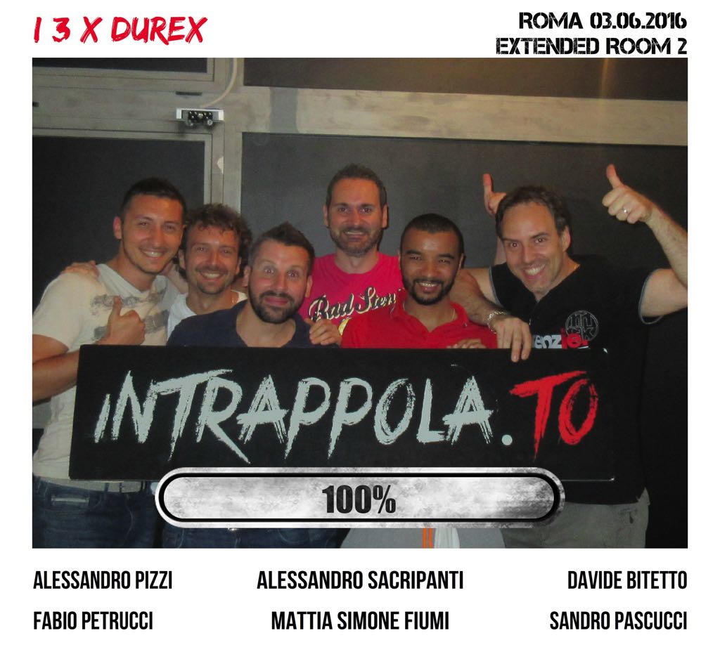Il gruppo i 3 x durex è fuggito dalla nostra escape room Extended Room