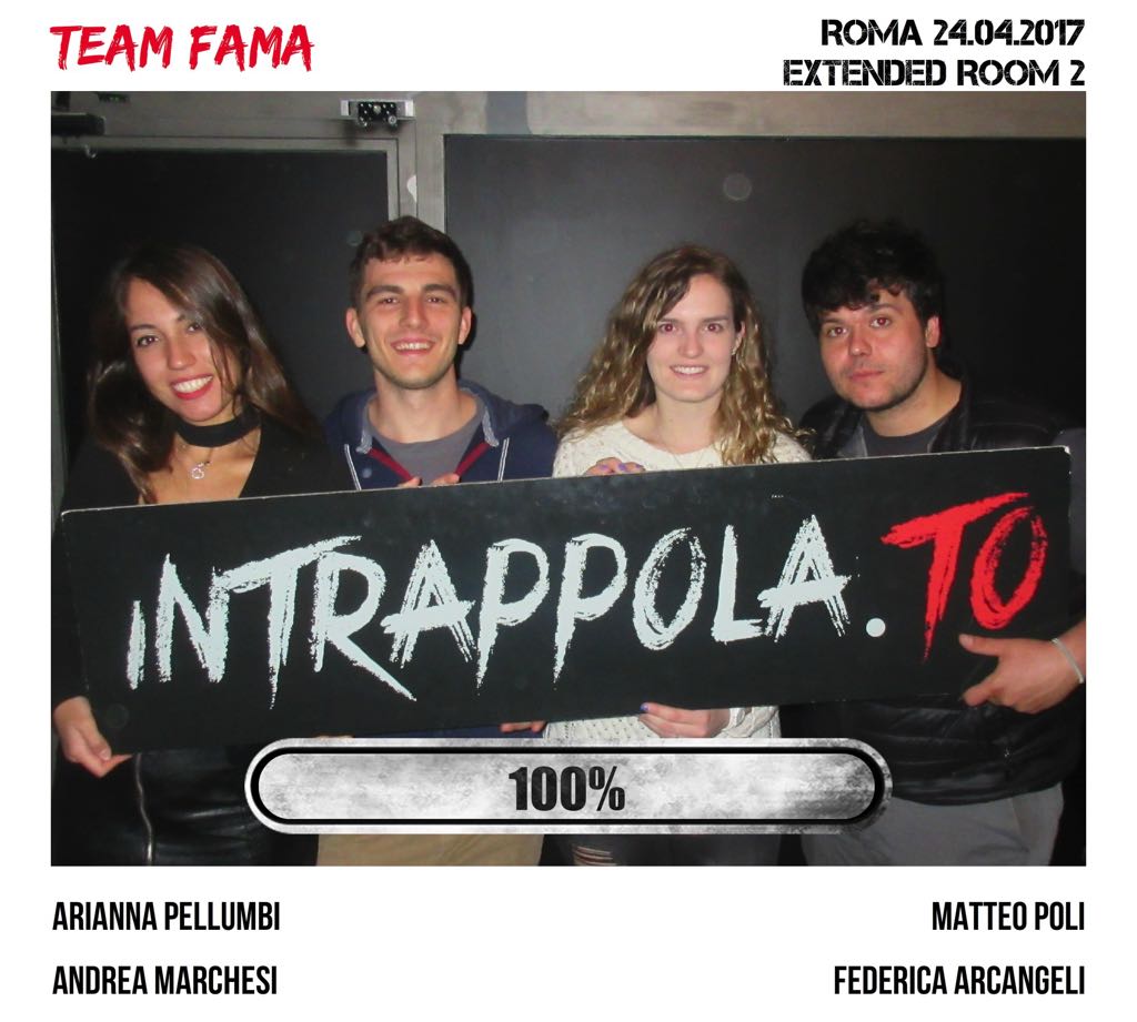 Il gruppo team fama è fuggito dalla nostra escape room Extended Room