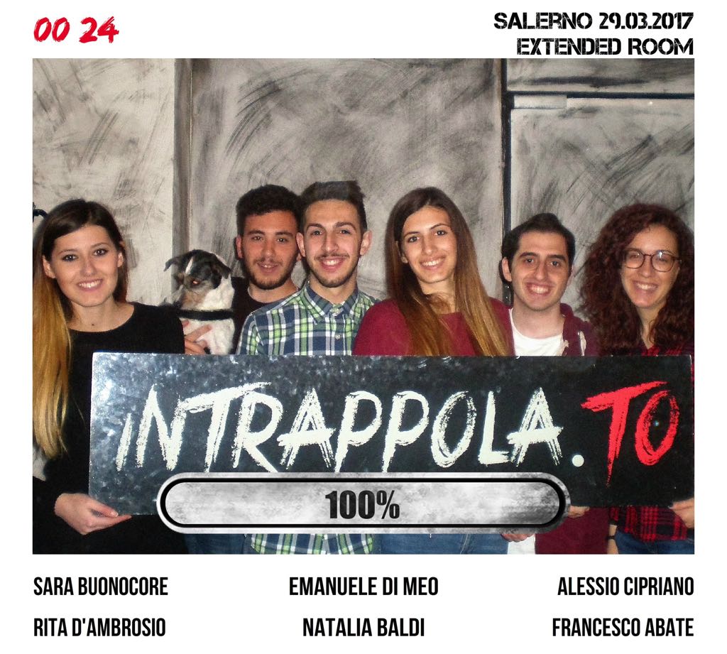 Il gruppo 00:24 è fuggito dalla nostra escape room Extended Room