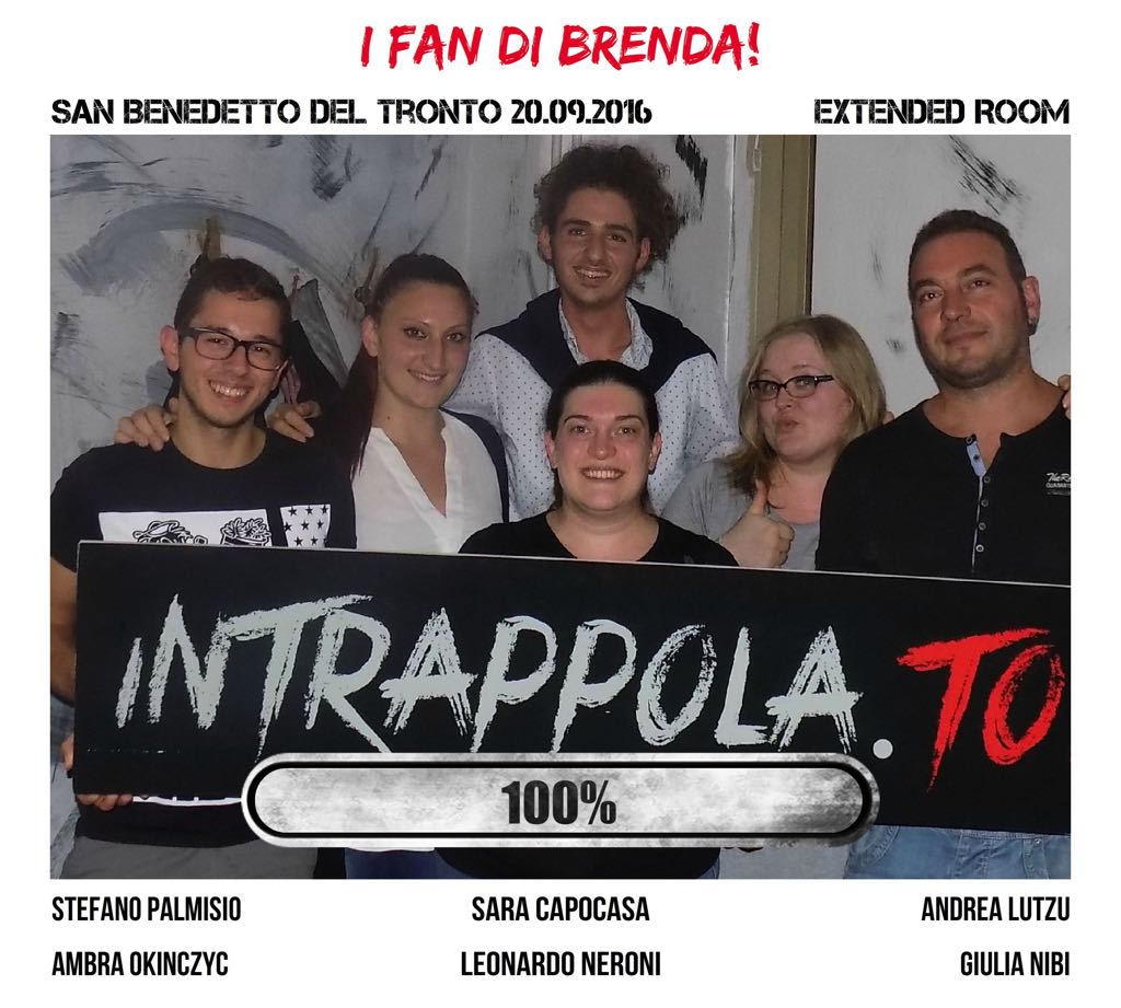 Il gruppo I fan di Brenda! è fuggito dalla nostra escape room Extended Room