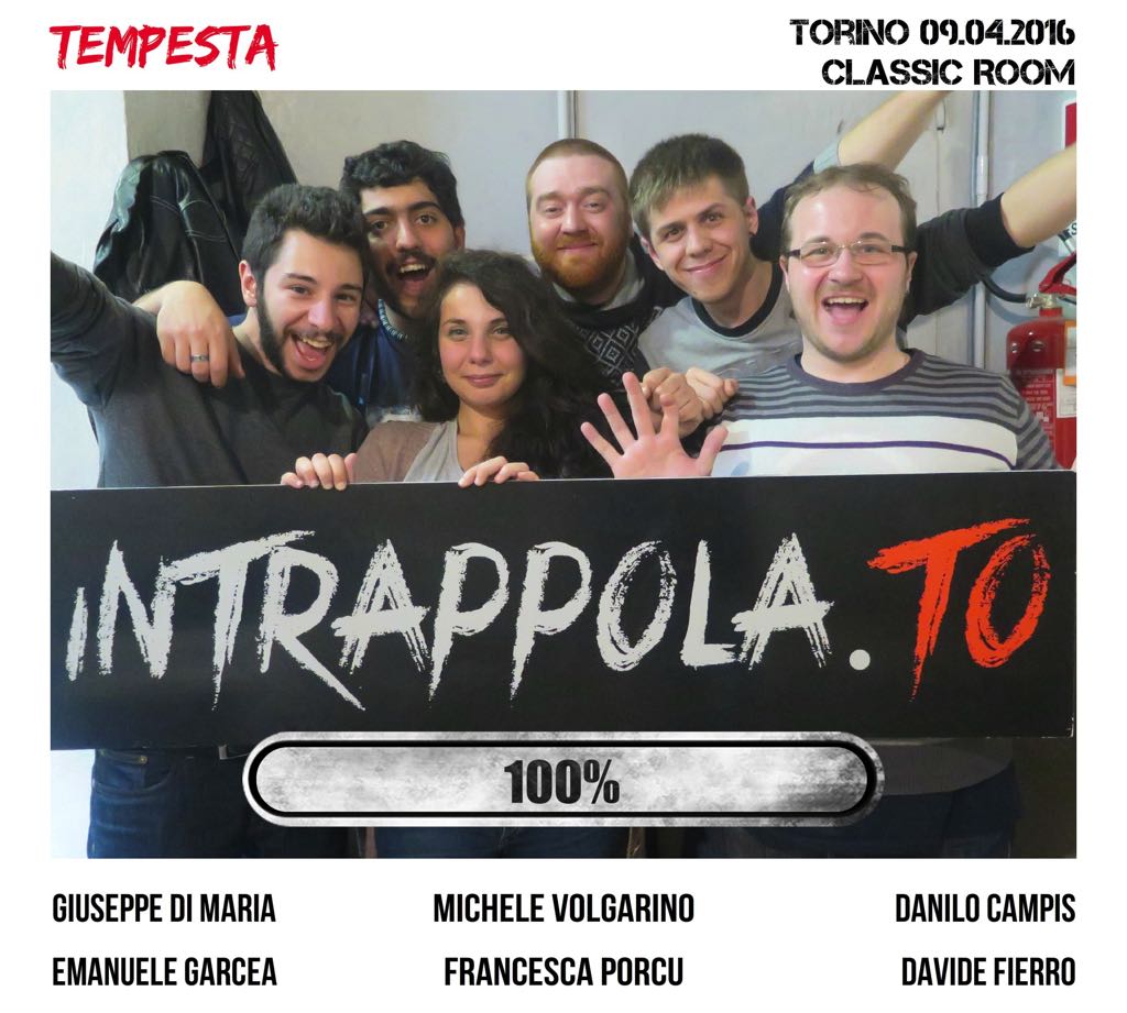 Il gruppo Tempesta è fuggito dalla nostra escape room Classic Room