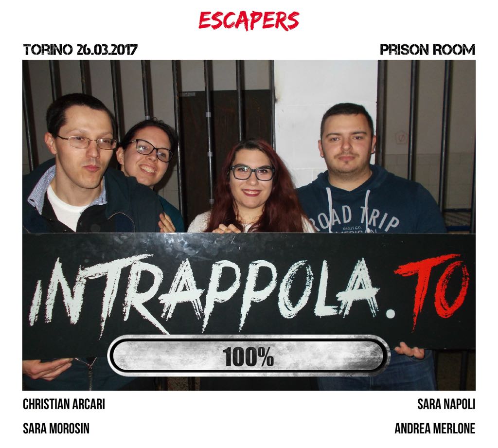 Il gruppo Escapers è fuggito dalla nostra escape room Prison Room