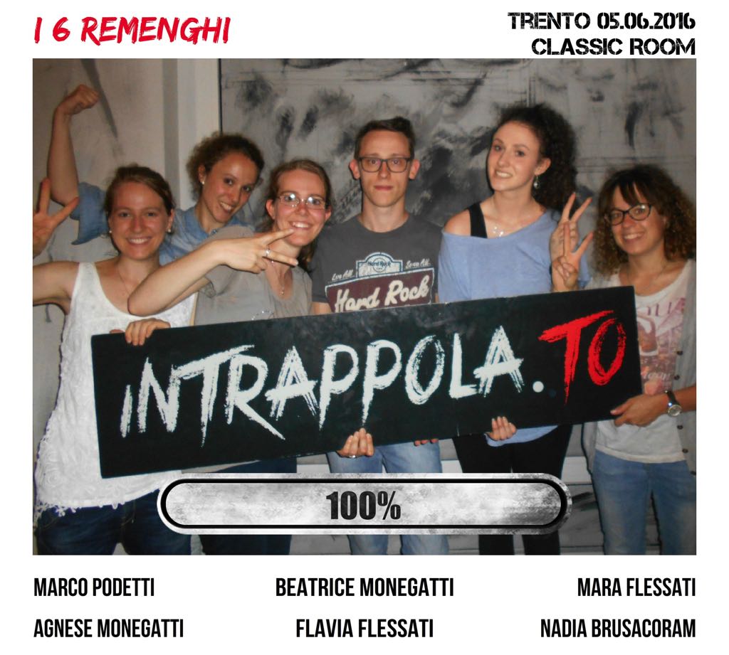 Il gruppo I 6 remenghi è fuggito dalla nostra escape room Classic Room