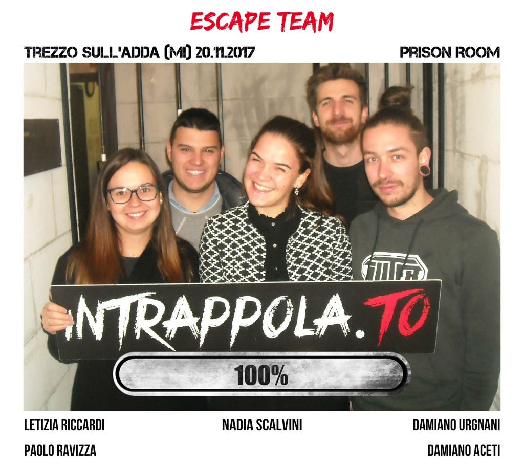 Il gruppo Escape team è fuggito dalla nostra escape room Prison Room