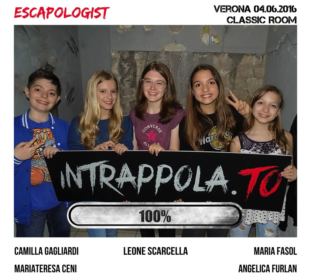 Il gruppo Escapologist è fuggito dalla nostra escape room Classic Room
