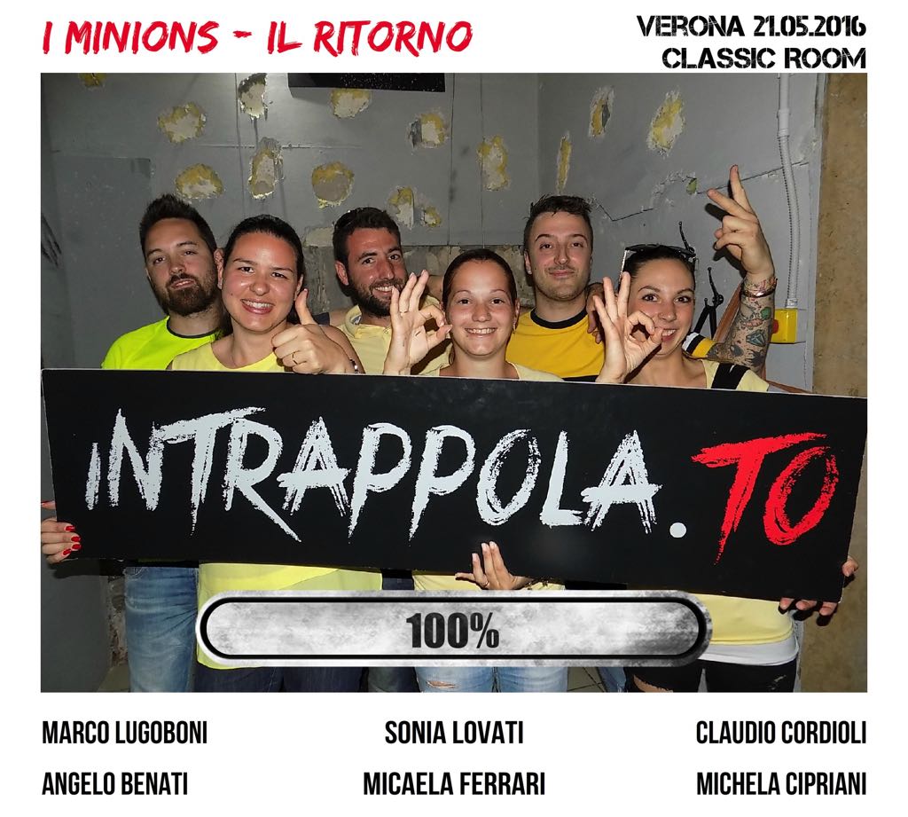 Il gruppo I Minions - il ritorno  è fuggito dalla nostra escape room Classic Room