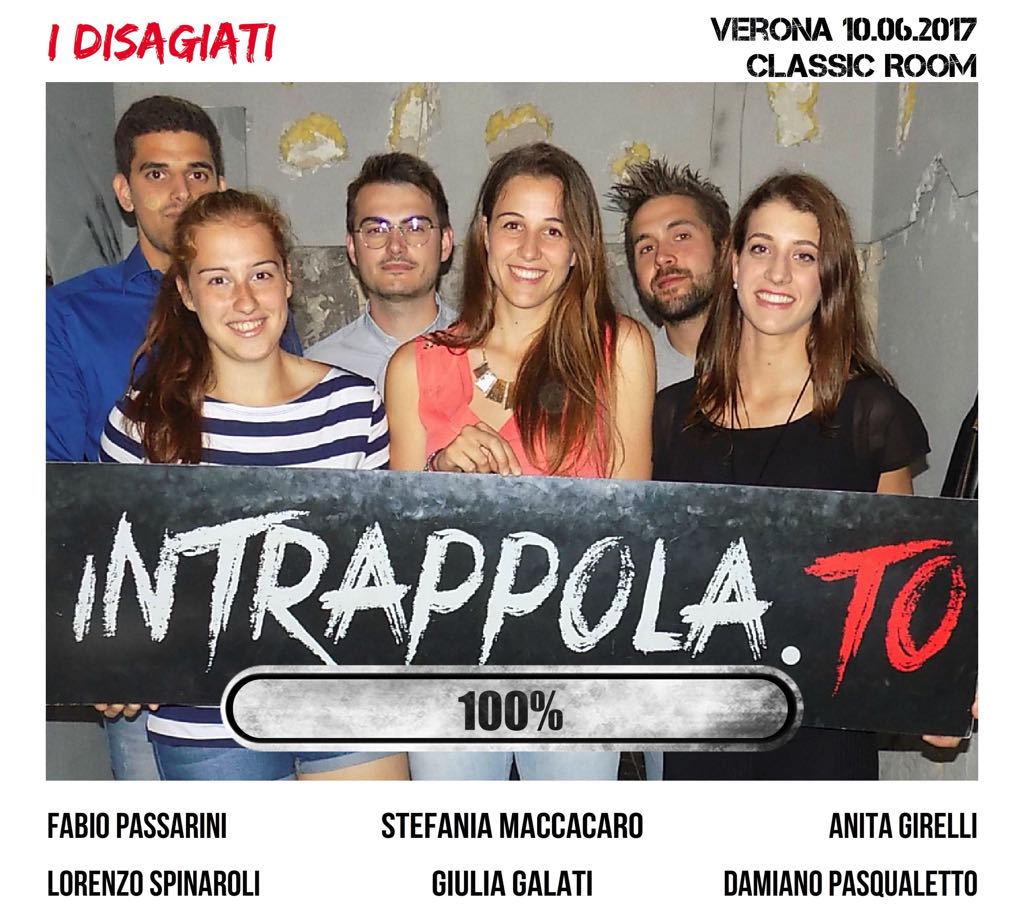 Il gruppo I disagiati è fuggito dalla nostra escape room Classic Room