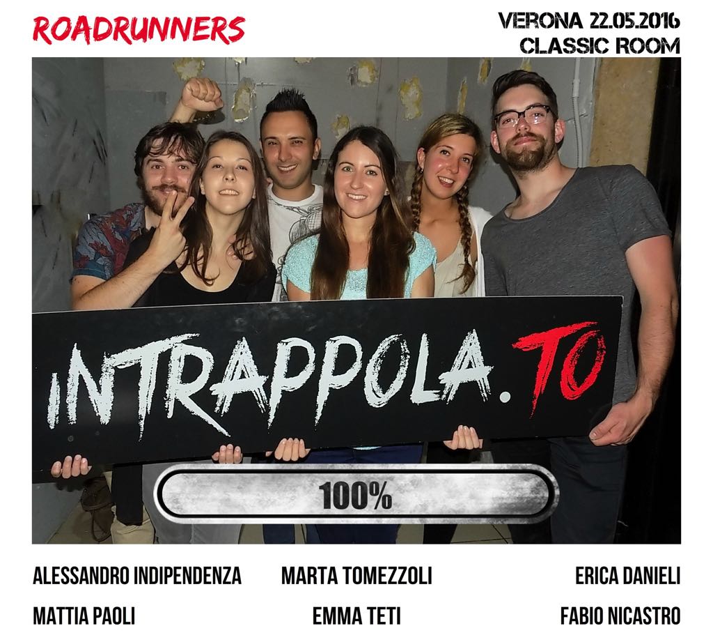 Il gruppo Roadrunners è fuggito dalla nostra escape room Classic Room