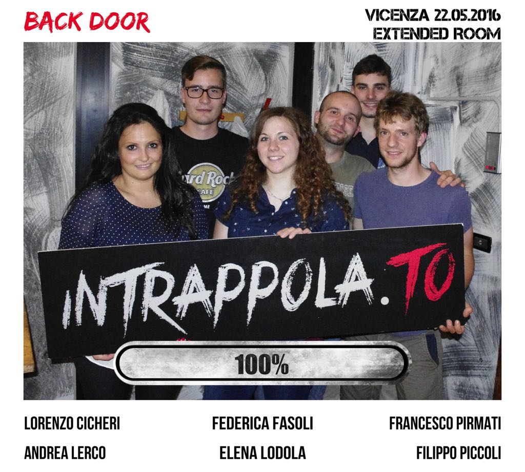 Il gruppo Back Door è fuggito dalla nostra escape room Extended Room