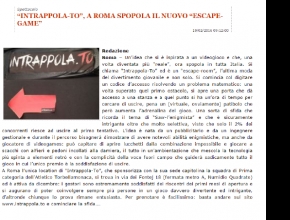 L'osservatore d'Italia - Intrappola.to: a Roma spopola il nuovo escape game