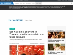 La Nazione - San Valentino, gli eventi in Toscana: Intrappola.to è tra questi!