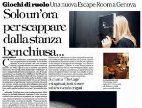 La Repubblica - Genova - Intrappola.to: solo un'ora per scappare dalla stanza ben chiusa...