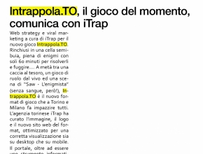 www.pubblicomnow-online.it - Intrappola.to, il gioco del momento, comunica con iTrap